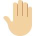 🤚🏼 raised back of hand: medium-light skin tone display on Twitter